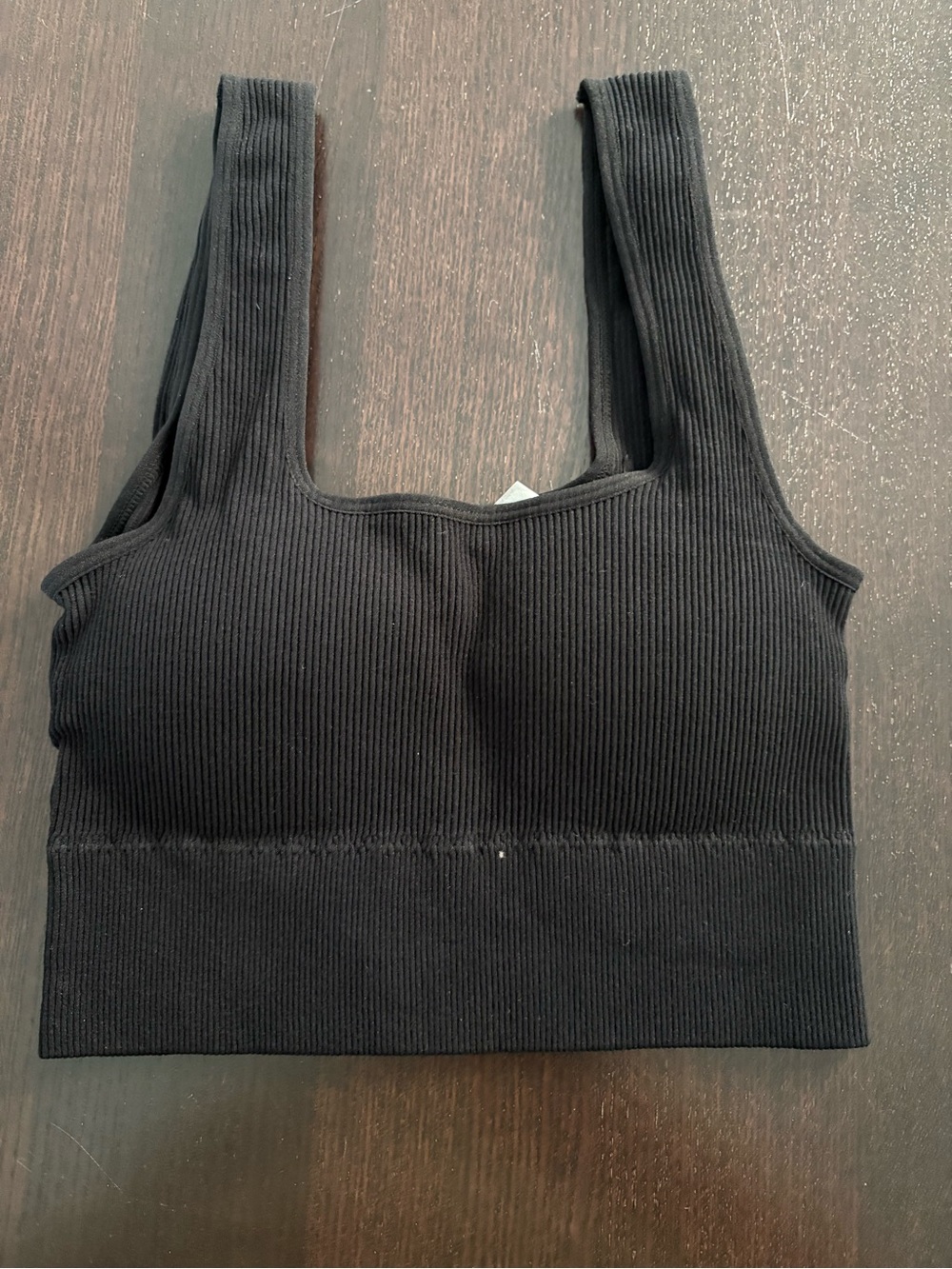 Zenana Ribbed Tank Brami Padded Adjustable Strap Black L/XL